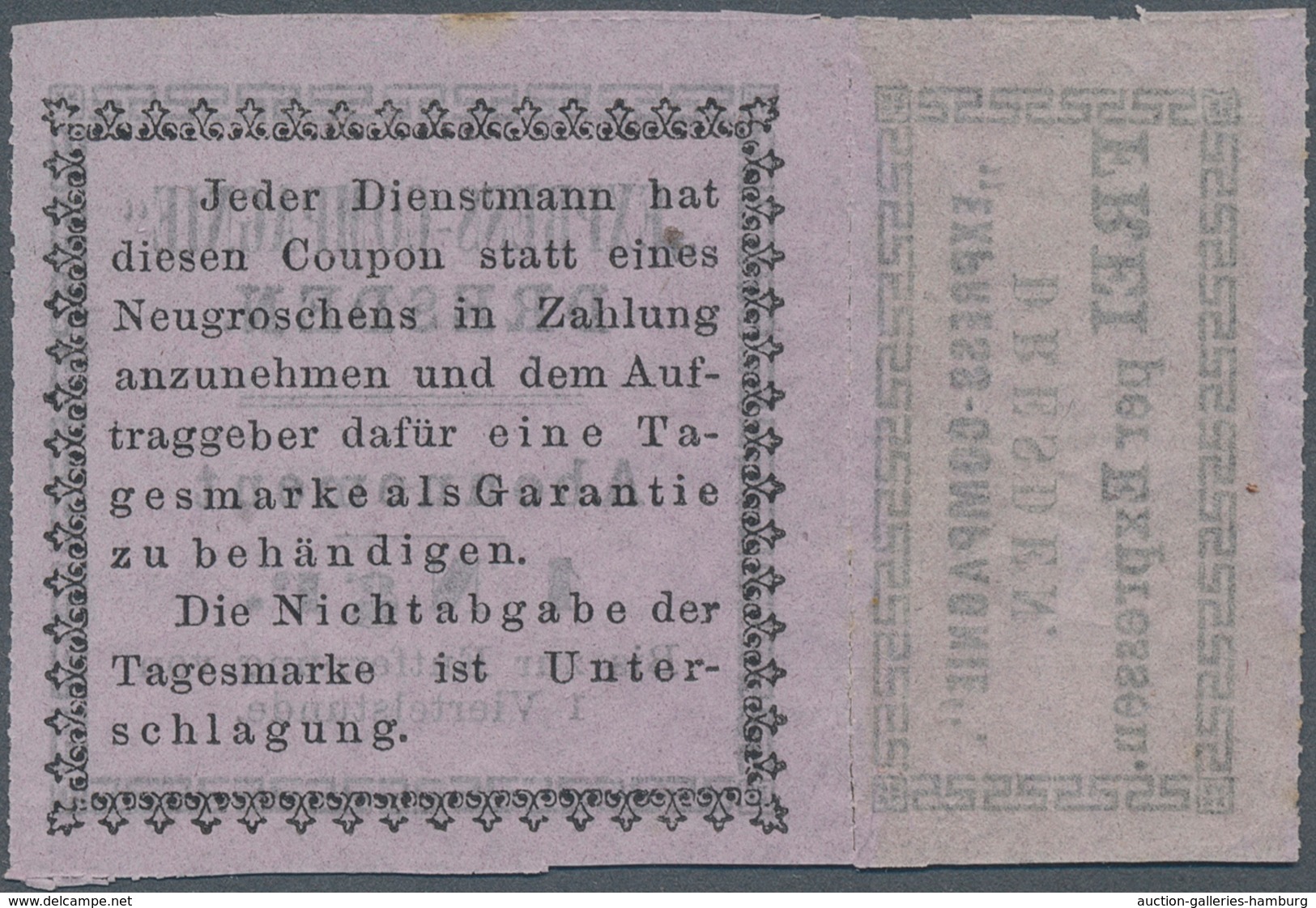 Deutsches Reich - Privatpost (Stadtpost): DRESDEN: 1 Ngr Schwarz Auf Rosa Ungebraucht In Guter Erhal - Correos Privados & Locales