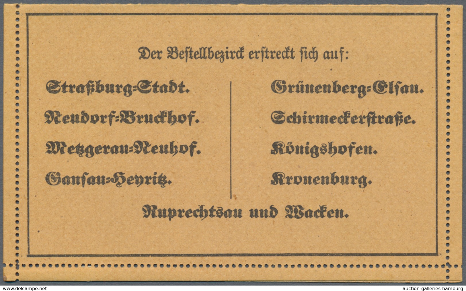 Deutsches Reich - Privatpost (Stadtpost): Strassburg, 1891/92: 5 Kartenbriefe, Nicht Gelaufen, Selte - Correos Privados & Locales