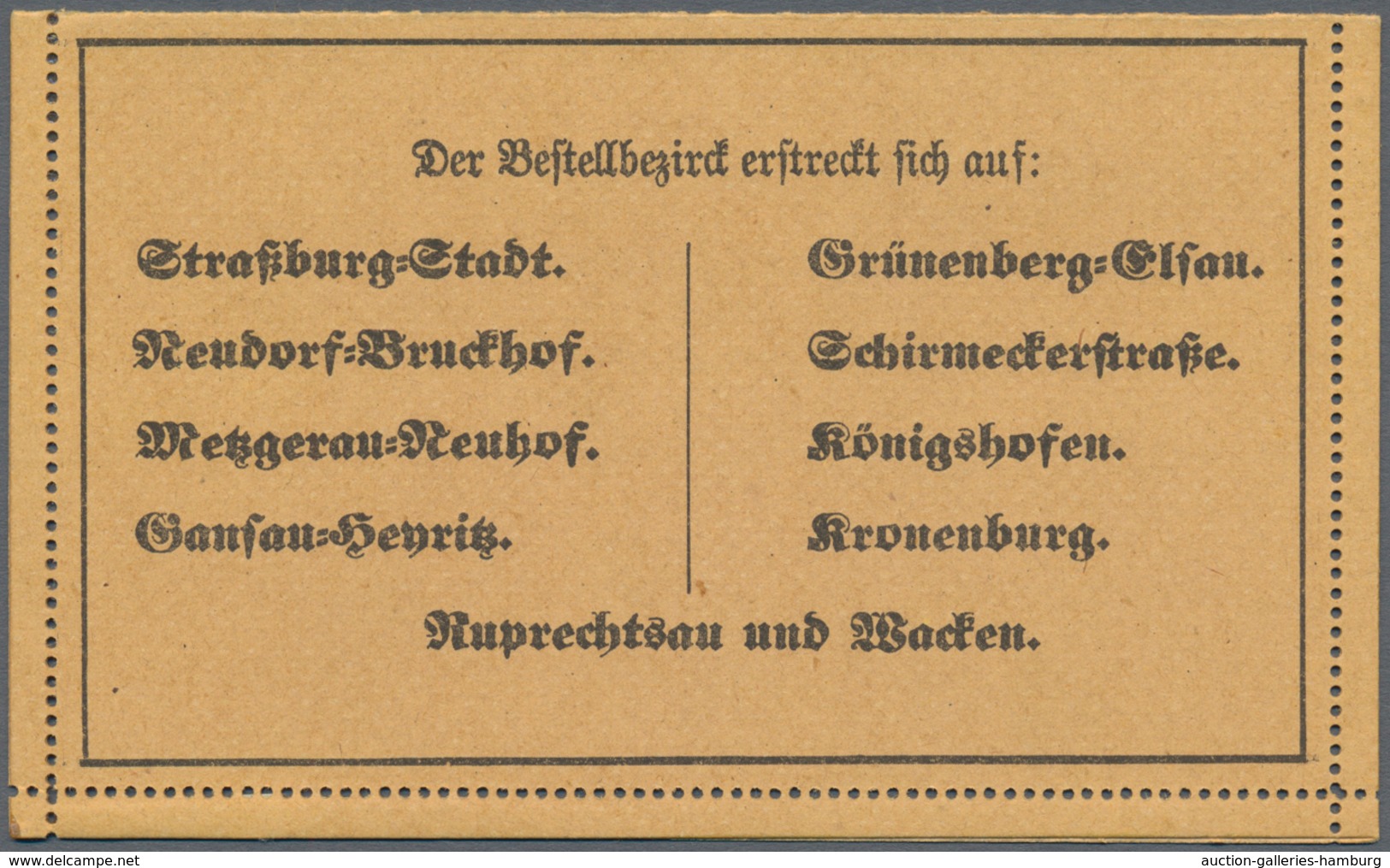 Deutsches Reich - Privatpost (Stadtpost): Strassburg, 1891/92: 5 Kartenbriefe, Nicht Gelaufen, Selte - Postes Privées & Locales