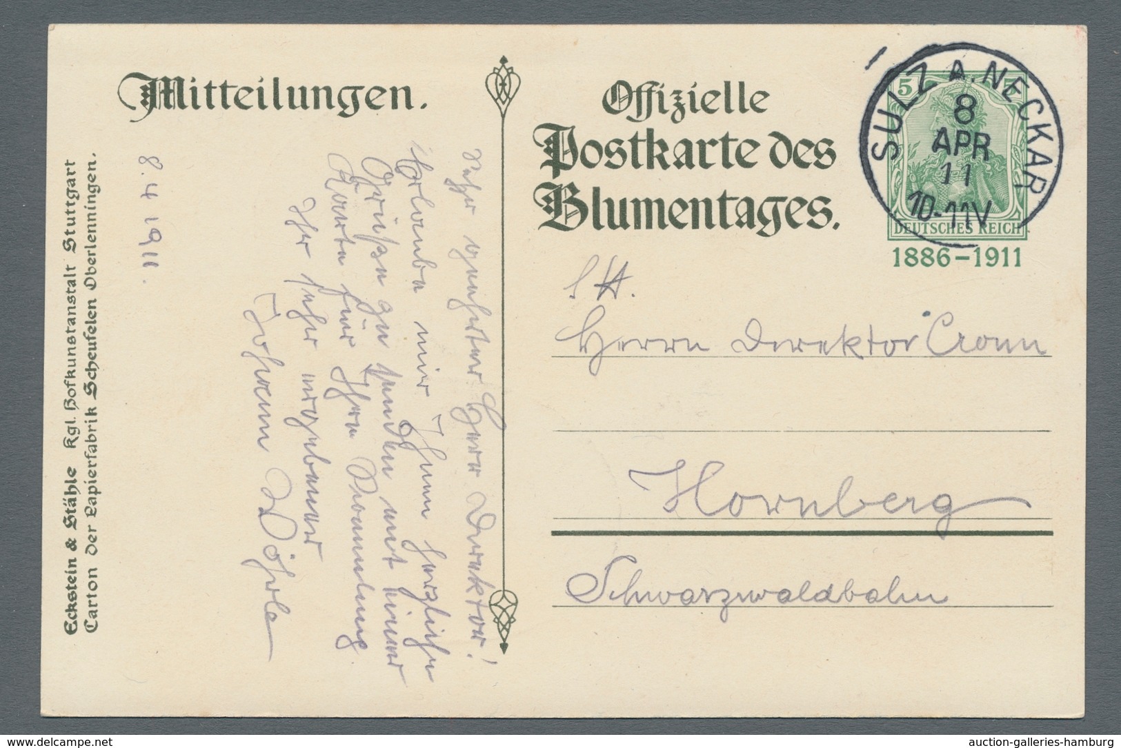 Deutsches Reich - Ganzsachen: 1902, "5 Pfg. Germania Ohne Wasserzeichen", GA Mit Ersttagsstempel ULM - Otros & Sin Clasificación