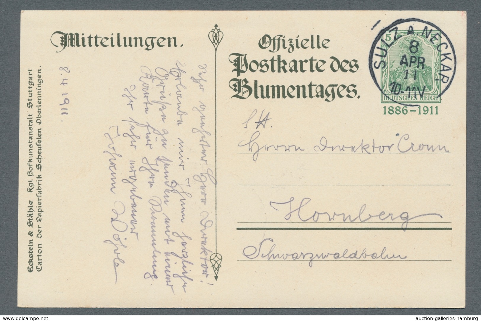 Deutsches Reich - Ganzsachen: 1902, "5 Pfg. Germania Ohne Wasserzeichen", GA Mit Ersttagsstempel ULM - Andere & Zonder Classificatie