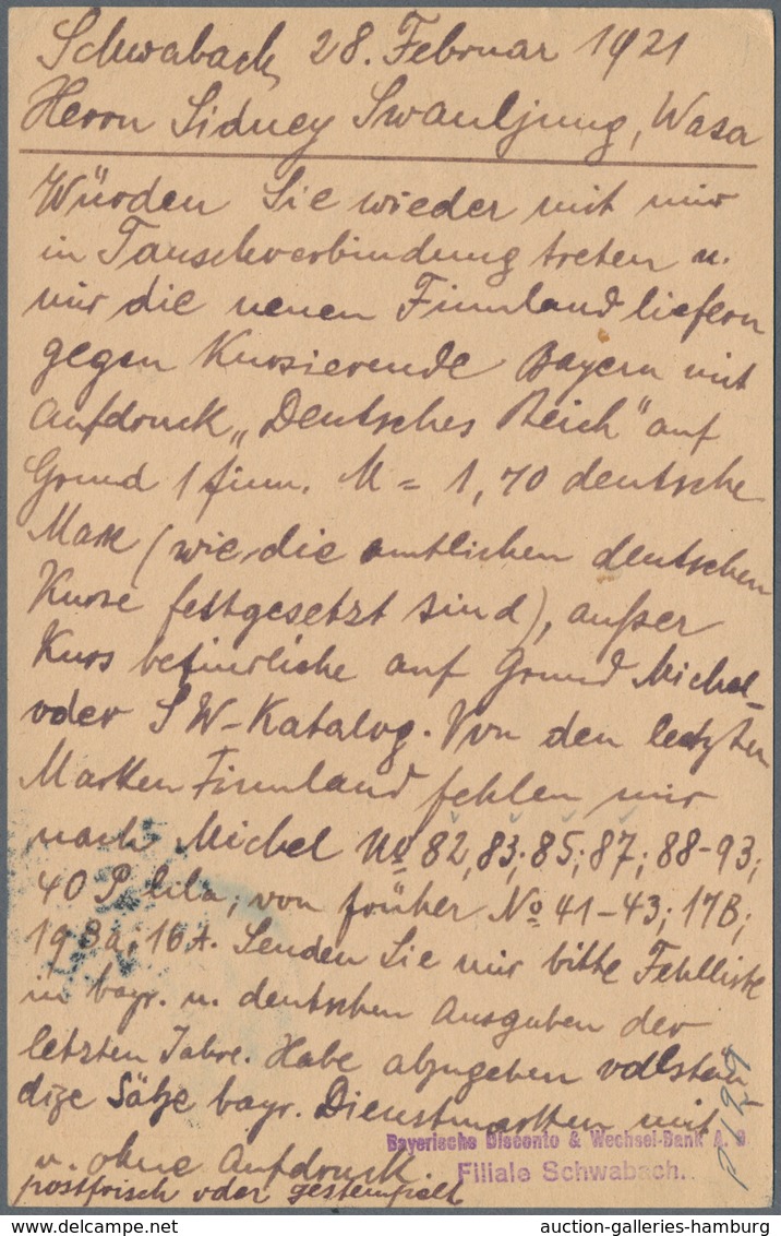 Deutsches Reich - Ganzsachen: 1921, Ganzsachenkarte 40 Pfg. Bayern-Abschied Ohne Jahreszahl Gebrauch - Otros & Sin Clasificación