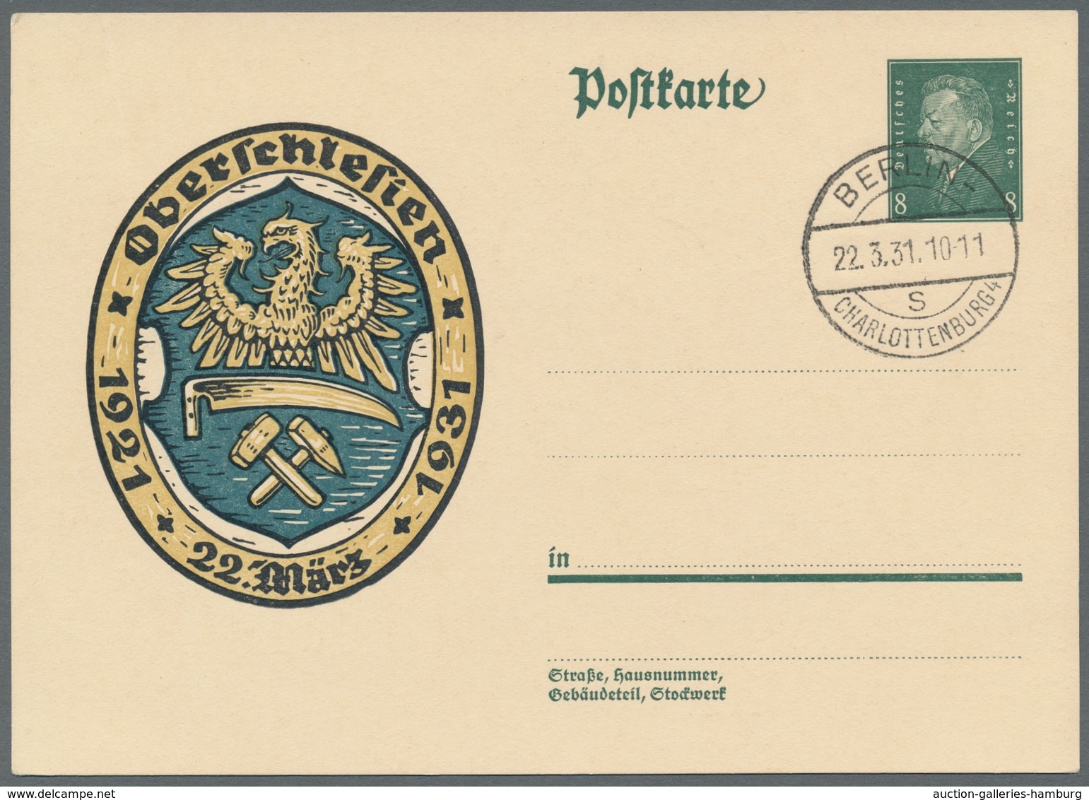 Deutsches Reich - Ganzsachen: 1931-1941, 10 GA's Meist Blanko, Alle Mit Dem Ersttag Stpl. Der Jeweil - Otros & Sin Clasificación