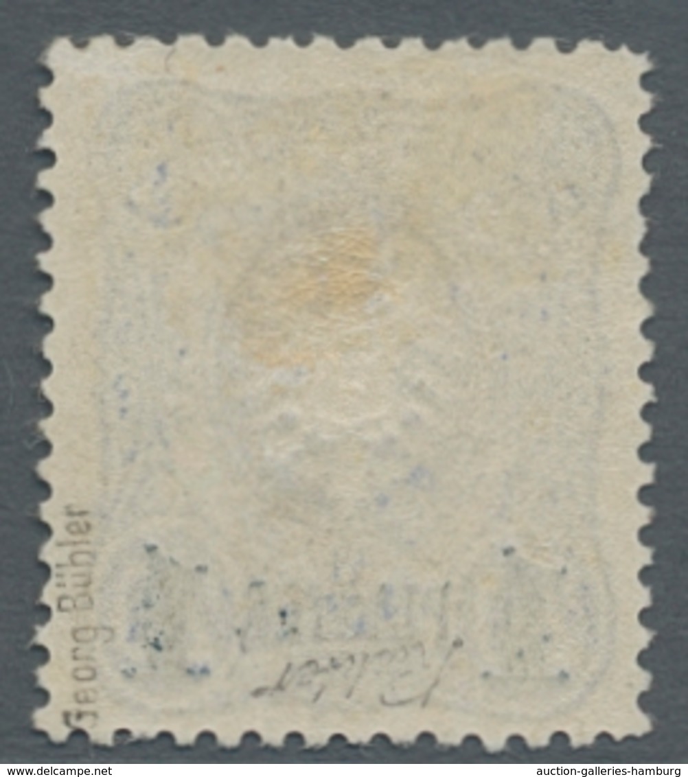 Deutsche Post In Der Türkei: 1884, Pfennig-Ausgabe 20 Pfg. Neudruck Type II Mit Blauem Aufdruck 1 Pi - Deutsche Post In Der Türkei