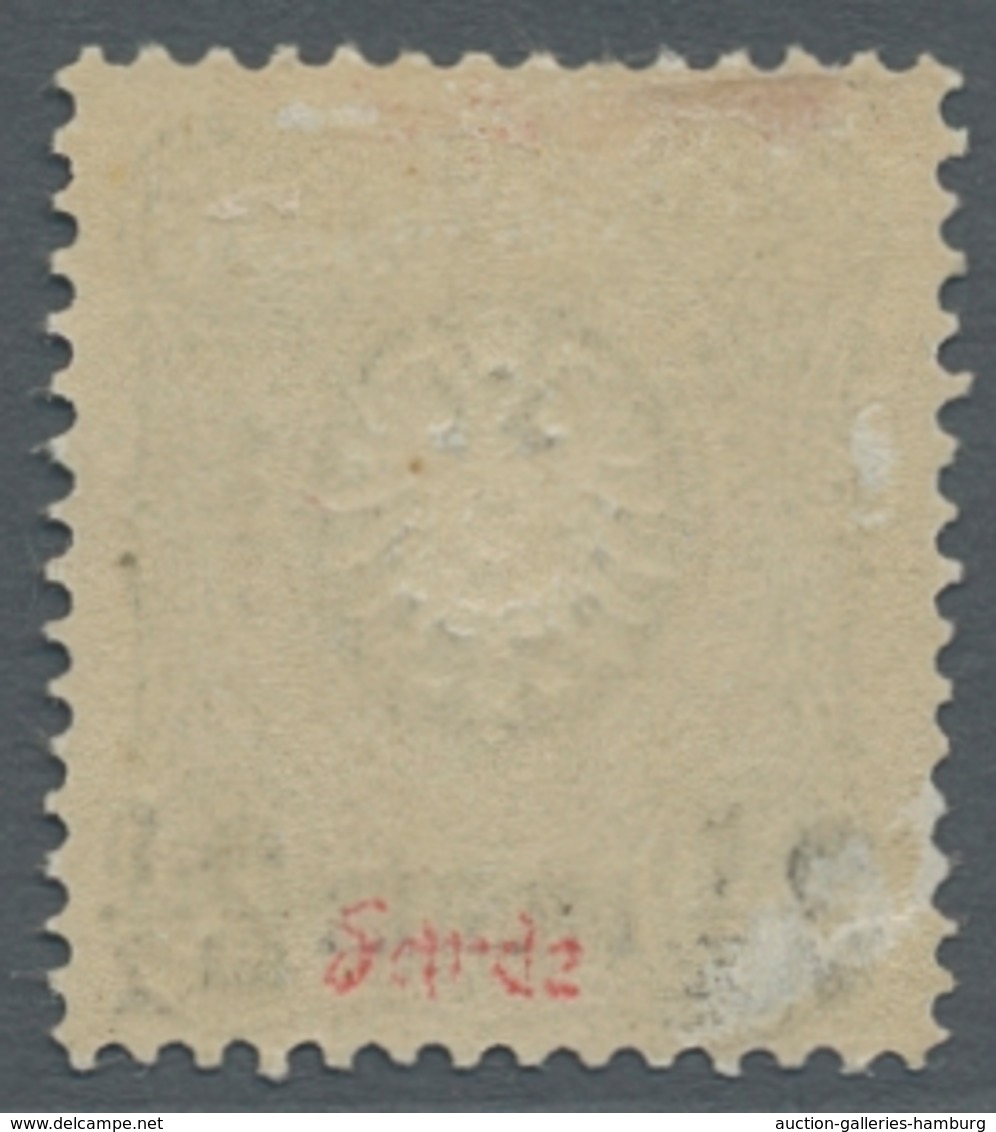 Deutsche Post In Der Türkei: 1884, Pfennig-Ausgabe 50 Pfg. Nachdruck Mit Aufdruck 2½ Piaster Und Pla - Turquia (oficinas)