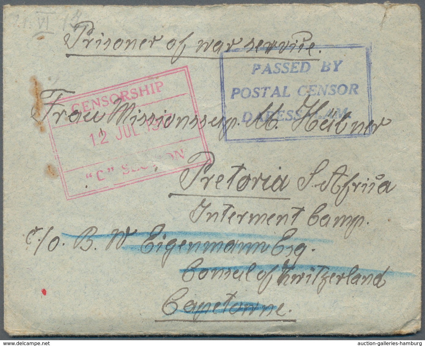 Deutsch-Ostafrika: 1917, KRIEGSGEFANGENENPOST: Brief Mit Komplettem Inhalt Aus Dem Kriegsgefangenenl - África Oriental Alemana