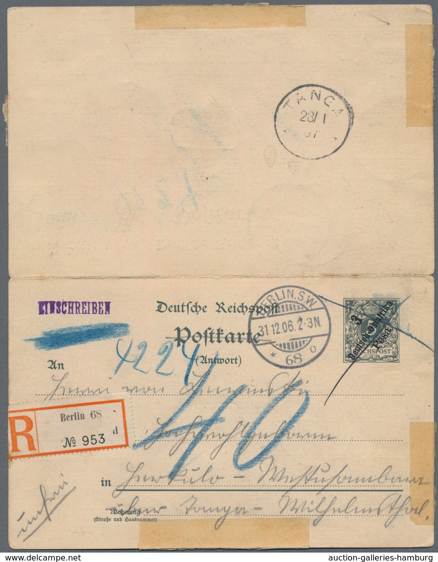 Deutsch-Ostafrika - Ganzsachen: 1906, Ganzsachenkarte Doppelkarte (Urkarte P 31 B) Mit Antwortteil V - Deutsch-Ostafrika