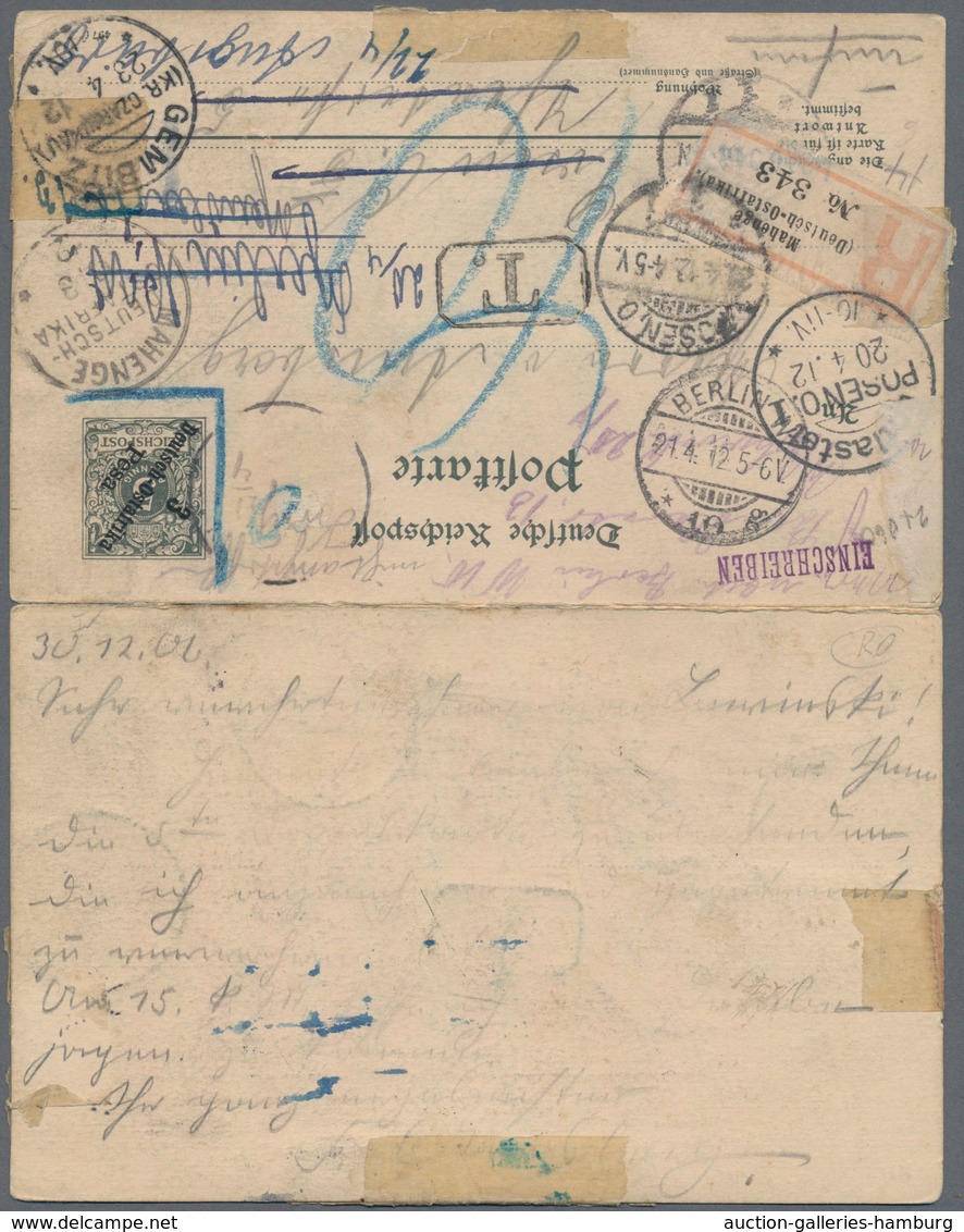 Deutsch-Ostafrika - Ganzsachen: 1906, Ganzsachenkarte Doppelkarte (Urkarte P 31 B) Mit Antwortteil V - África Oriental Alemana