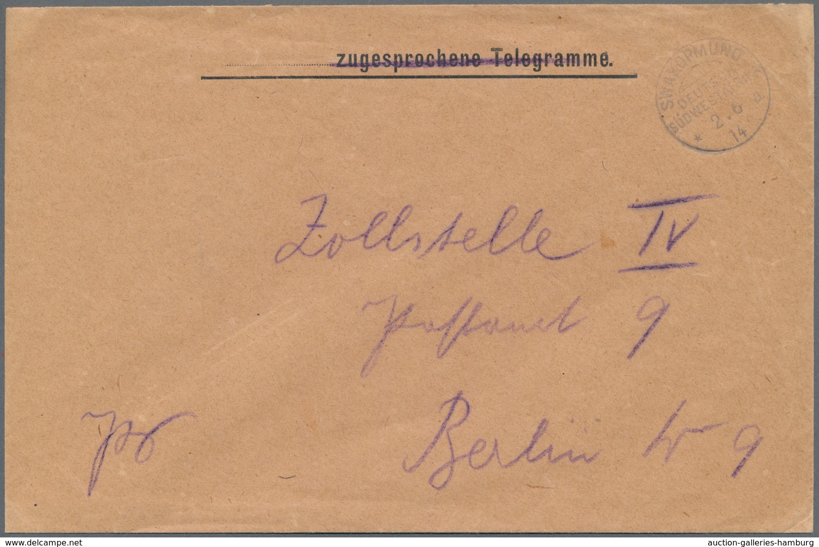 Deutsch-Südwestafrika - Besonderheiten: 1914, Vordruckumschlag Für Die Versendung Von "...zugesproch - África Del Sudoeste Alemana