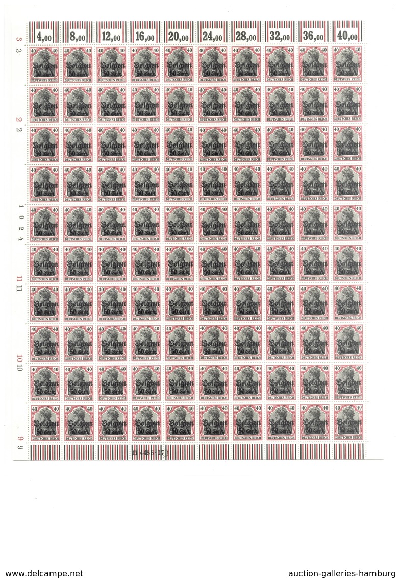 Deutsche Besetzung I. WK: Landespost In Belgien: 1916, Germania 40 Pfennig Mit Aufdruck 50 Cent., Au - Ocupación 1914 – 18