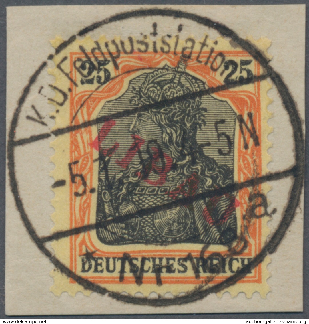 Deutsche Besetzung I. WK: Postgebiet Ober. Ost - Libau: 1919, 25 Pf. Rotorange/schwarz Auf Gelbweiß - Besetzungen 1914-18