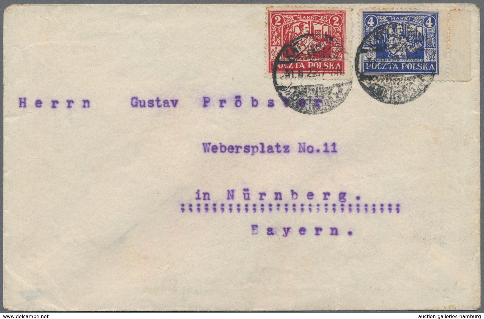 Deutsche Abstimmungsgebiete: Ost-Oberschlesien: 1922, Drei Firmen-Bedarfsbriefe Ab KATTOWITZ - KATOW - Sonstige & Ohne Zuordnung