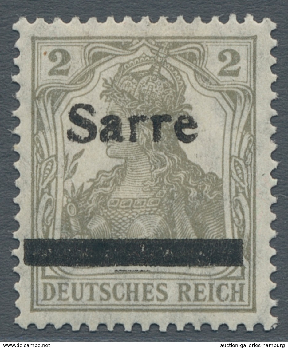 Deutsche Abstimmungsgebiete: Saargebiet: 1920, "2 Pfg. Germania/Sarre Mit Aufdruck In Type II", Unge - Cartas & Documentos