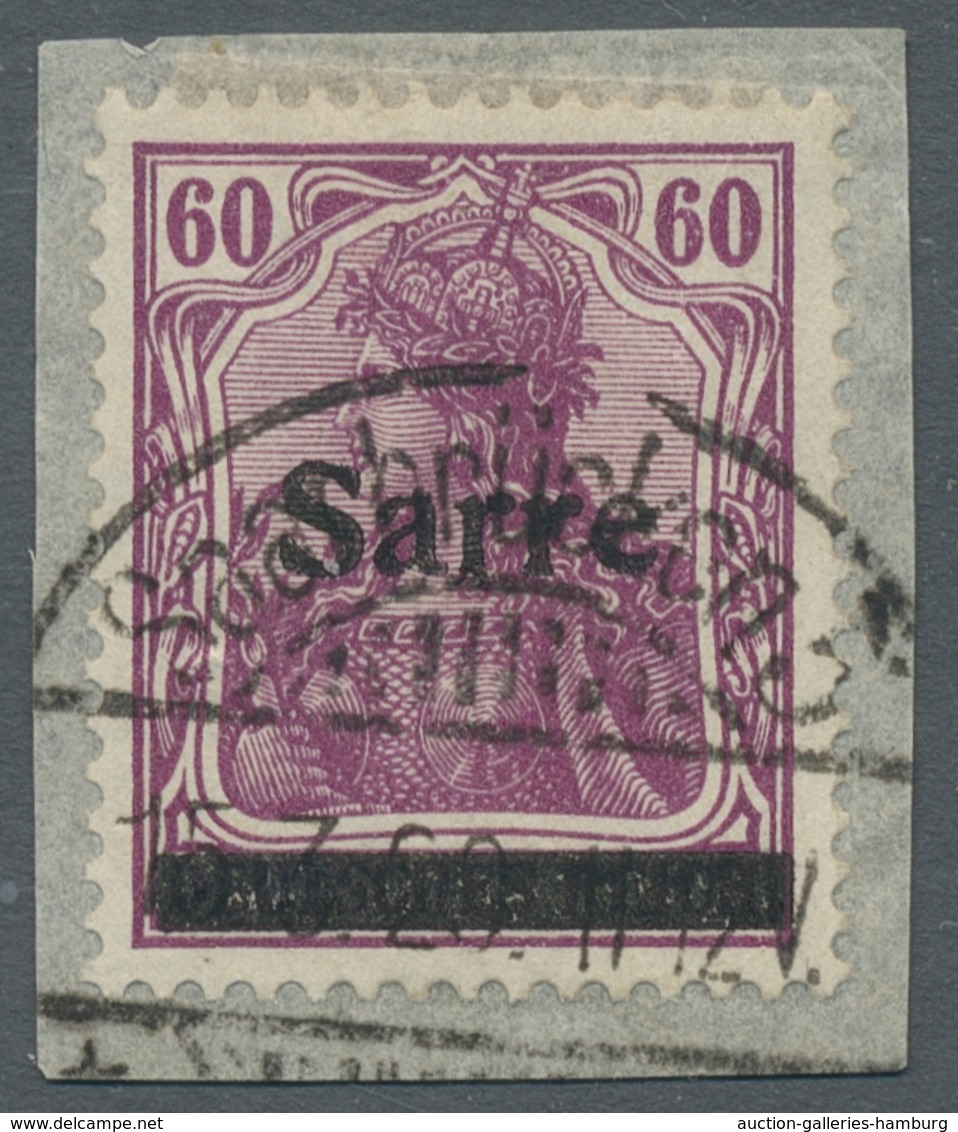 Deutsche Abstimmungsgebiete: Saargebiet: 1920, "Germania/Sarre Mit Aufdruck In Type I", überkomplett - Briefe U. Dokumente