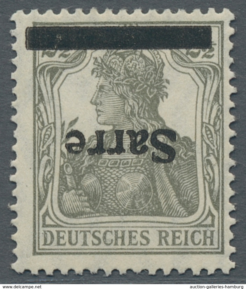 Deutsche Abstimmungsgebiete: Saargebiet: 1920, "2 ½ Pfg. Mit Germania/Sarre Mit Kopfstehendem Aufdru - Lettres & Documents