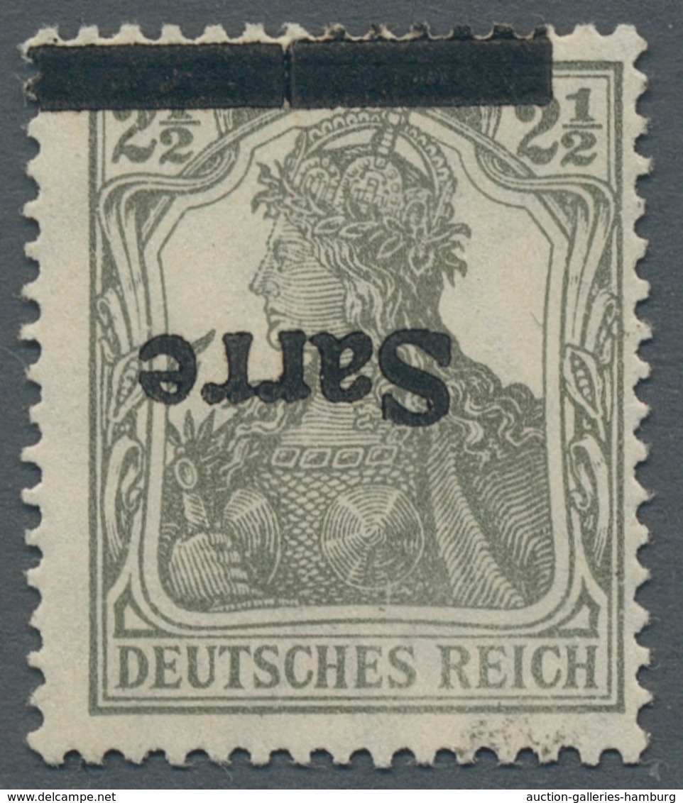 Deutsche Abstimmungsgebiete: Saargebiet: 1920, "2 ½ Pfg. Germania/Sarre Mit Kopfstehendem Aufdruck M - Briefe U. Dokumente