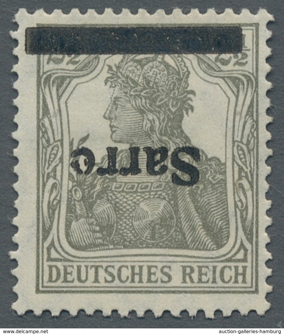 Deutsche Abstimmungsgebiete: Saargebiet: 1920, "2 ½ Pfg. Germania/Sarre Mit Kopfstehendem Aufdruck M - Cartas & Documentos