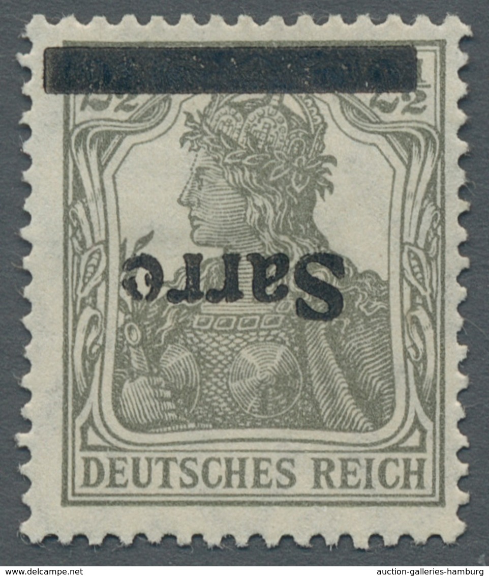 Deutsche Abstimmungsgebiete: Saargebiet: 1920, "2 ½ Pfg. Germania/Sarre Mit Kopfstehendem Aufdruck M - Lettres & Documents