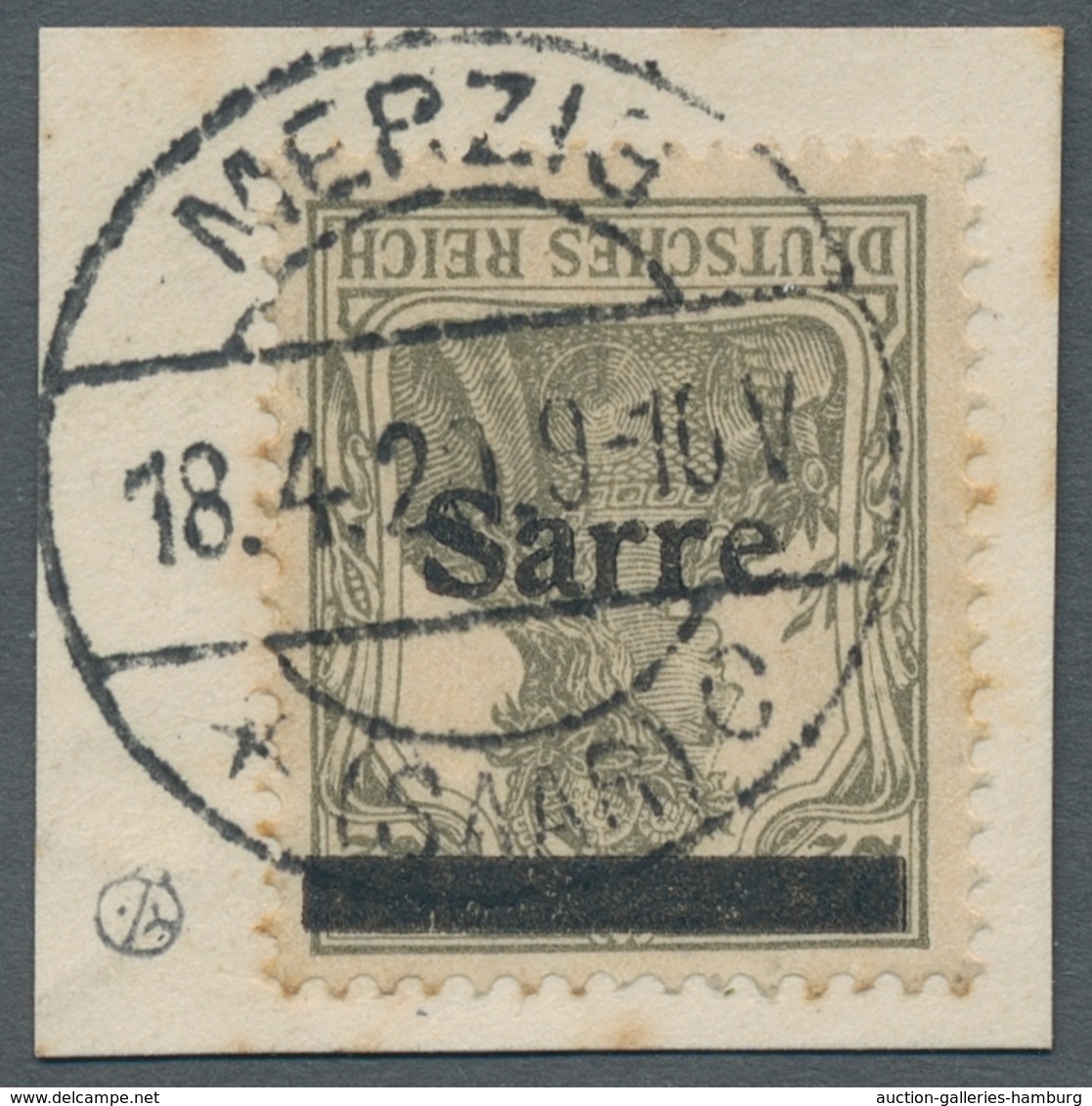 Deutsche Abstimmungsgebiete: Saargebiet: 1920, "2 ½ Pfg. Germania/Sarre Mit Kopfstehendem Aufdruck", - Brieven En Documenten