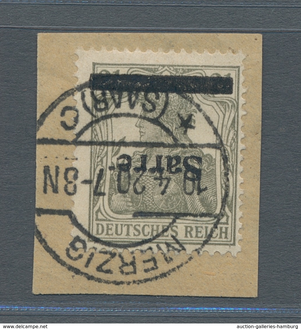 Deutsche Abstimmungsgebiete: Saargebiet: 1920, "2 ½ Pfg. Germania/Sarre Mit Kopfstehendem Aufdruck", - Briefe U. Dokumente