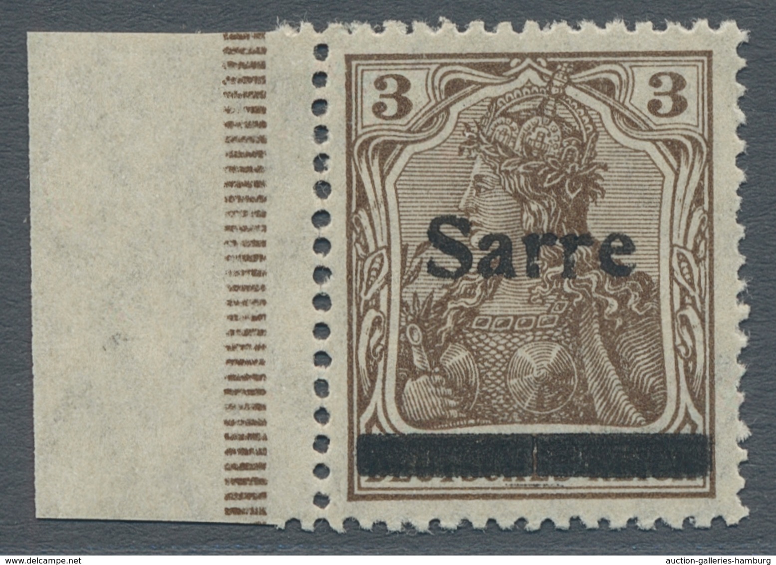 Deutsche Abstimmungsgebiete: Saargebiet: 1920, "3 Pfg. Germania/Sarre Mit Aufdruck In Type II", Post - Cartas & Documentos