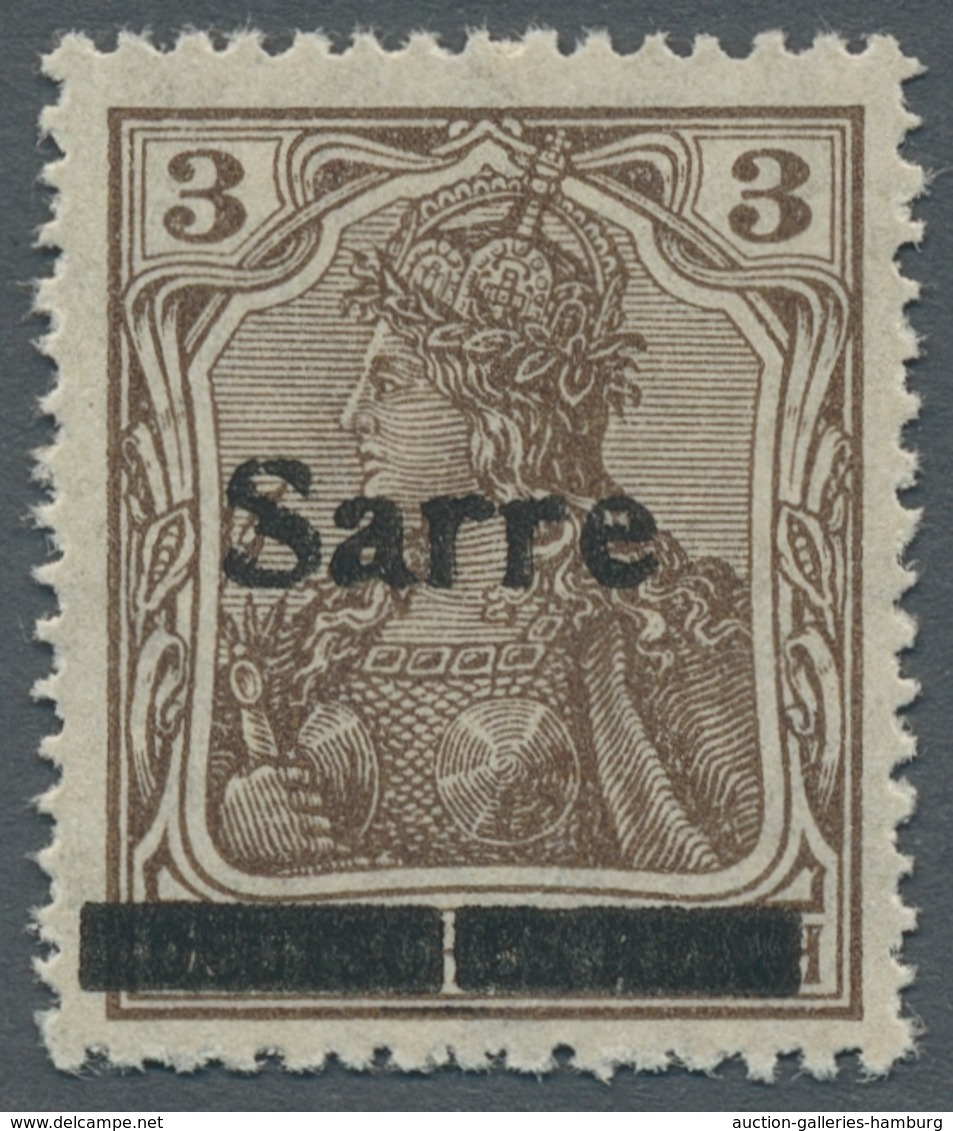 Deutsche Abstimmungsgebiete: Saargebiet: 1920, "3 Pfg. Germania/Sarre Mit Aufdruck In Type II Und Au - Lettres & Documents