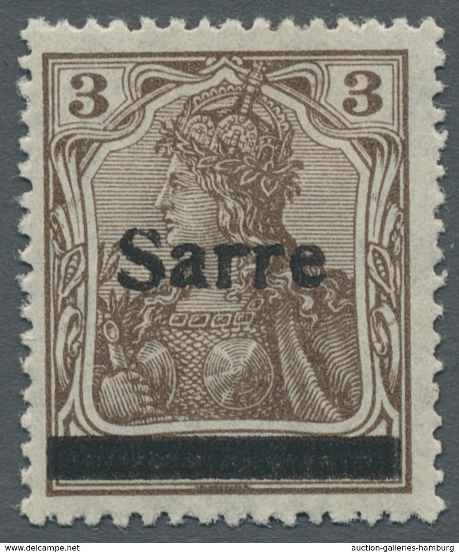 Deutsche Abstimmungsgebiete: Saargebiet: 1920, "3 Pfg. Germania/Sarre Mit Aufdruck In Type II Und Au - Briefe U. Dokumente