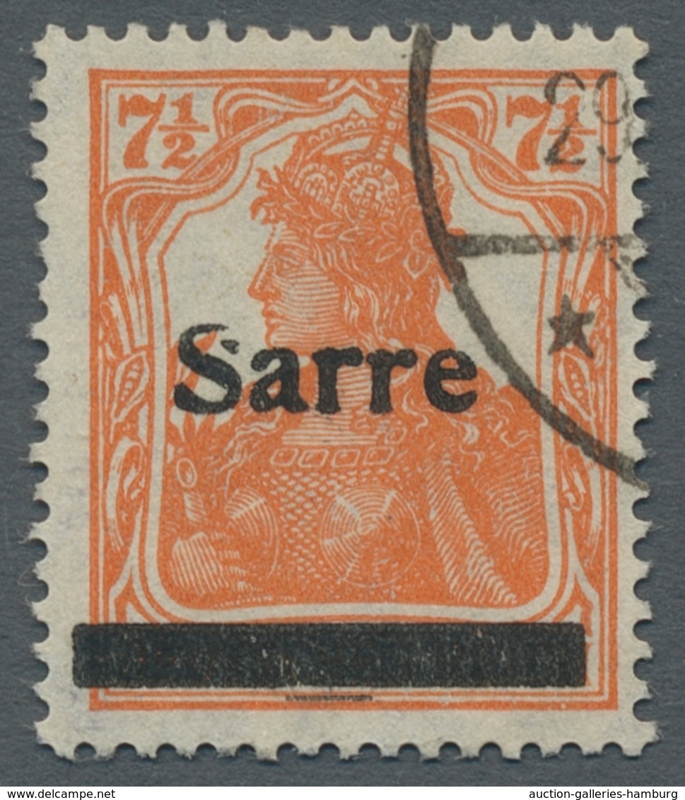 Deutsche Abstimmungsgebiete: Saargebiet: 1920, "7 ½ Pfg. Germania/Sarre Mit Aufdruck In Type II Und - Briefe U. Dokumente