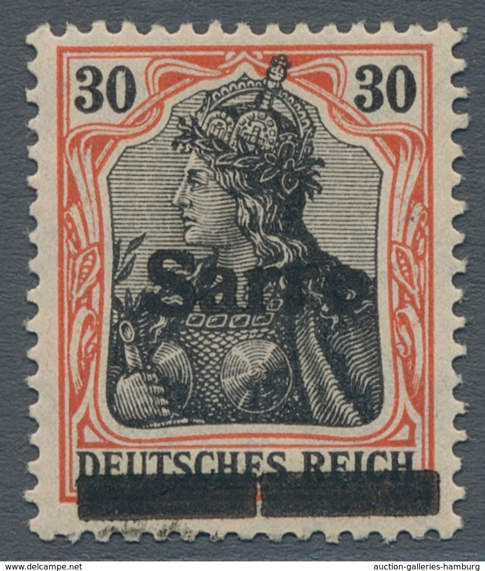 Deutsche Abstimmungsgebiete: Saargebiet: 1920, "30 Pfg. Germania/Sarre Auf Orangeweißem Papier Mit A - Briefe U. Dokumente