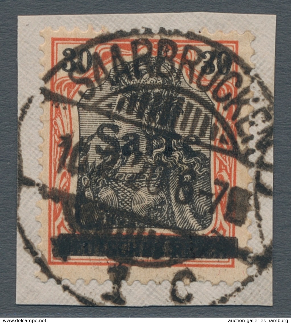 Deutsche Abstimmungsgebiete: Saargebiet: 1920, "30 Pfg. Germania/Sarre Auf Orangeweißem Papier", Zen - Cartas & Documentos