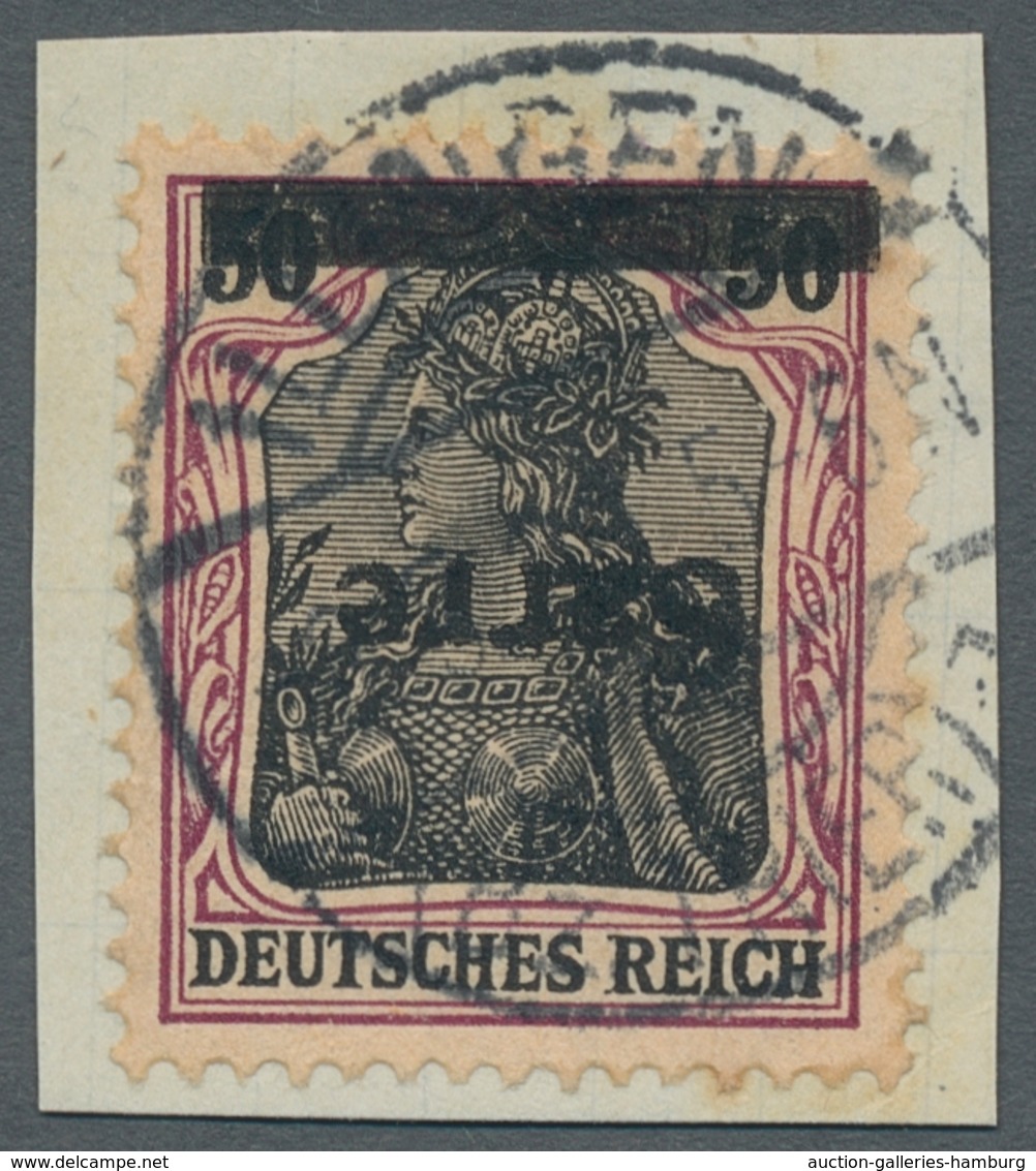 Deutsche Abstimmungsgebiete: Saargebiet: 1920, "50 Pfg. Germania/Sarre Mit Kopfstehendem Aufdruck", - Cartas & Documentos