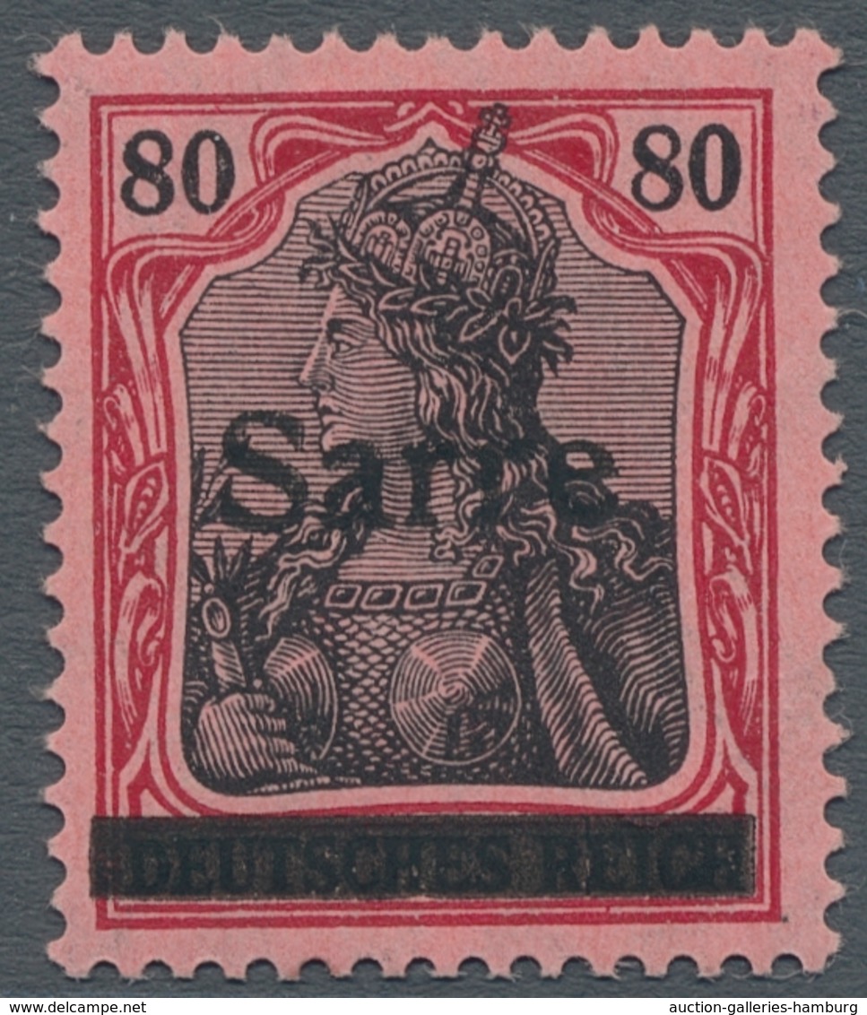 Deutsche Abstimmungsgebiete: Saargebiet: 1920, "80 Pfg. Germania/Sarre", Ungebrauchter Wert In Tadel - Lettres & Documents