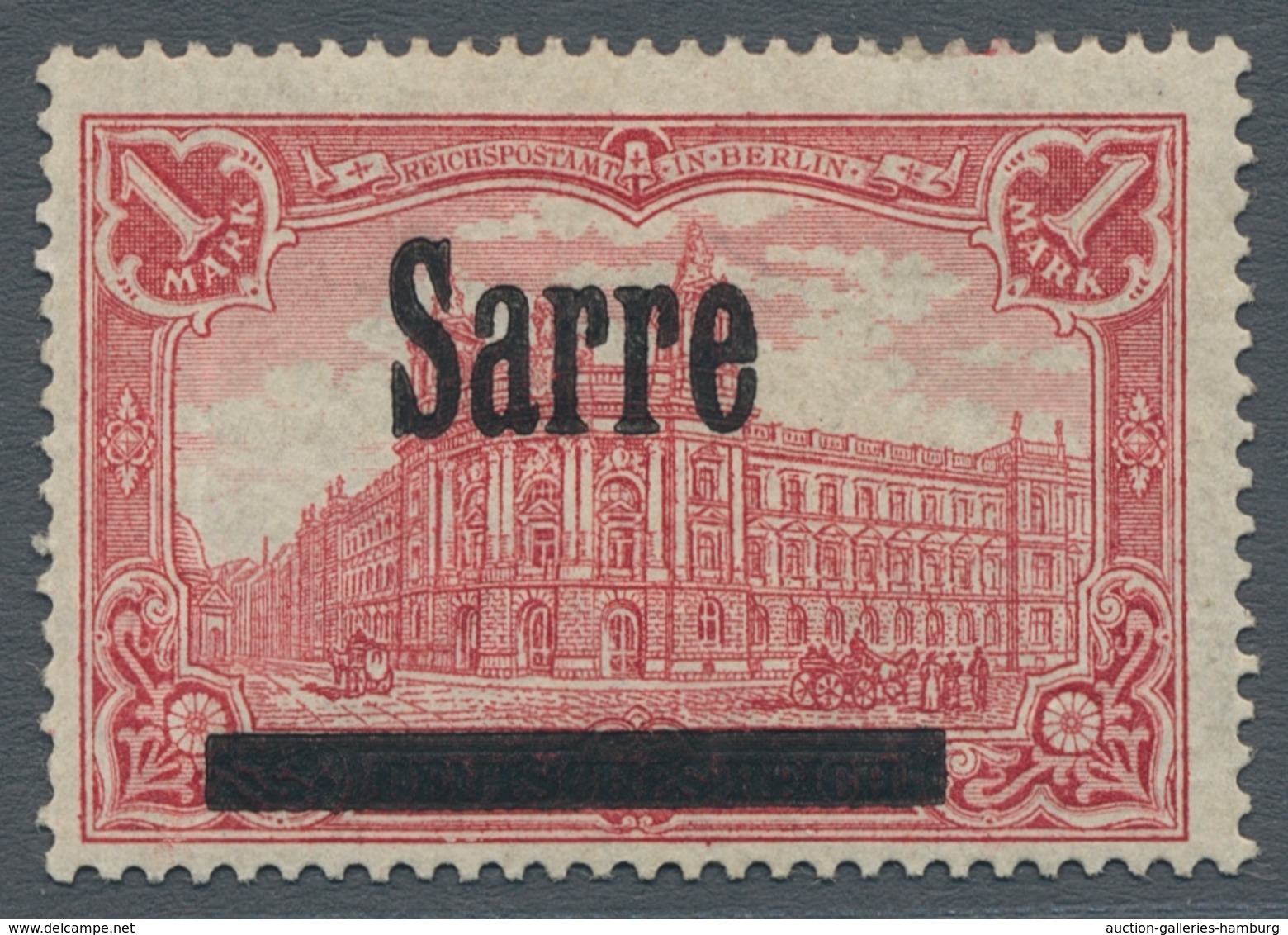Deutsche Abstimmungsgebiete: Saargebiet: 1920, "1 Mk. Germania/Sarre Mit Zähnung B", Ungebrauchter W - Cartas & Documentos