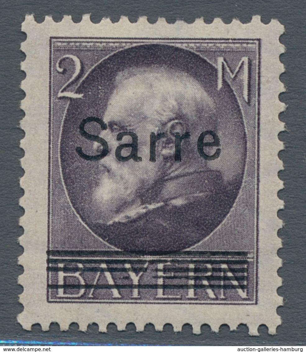 Deutsche Abstimmungsgebiete: Saargebiet: 1920, "2 Mk. Bayer/Sarre Mit Aufdruckabart 4 ½ Gitterlinien - Lettres & Documents