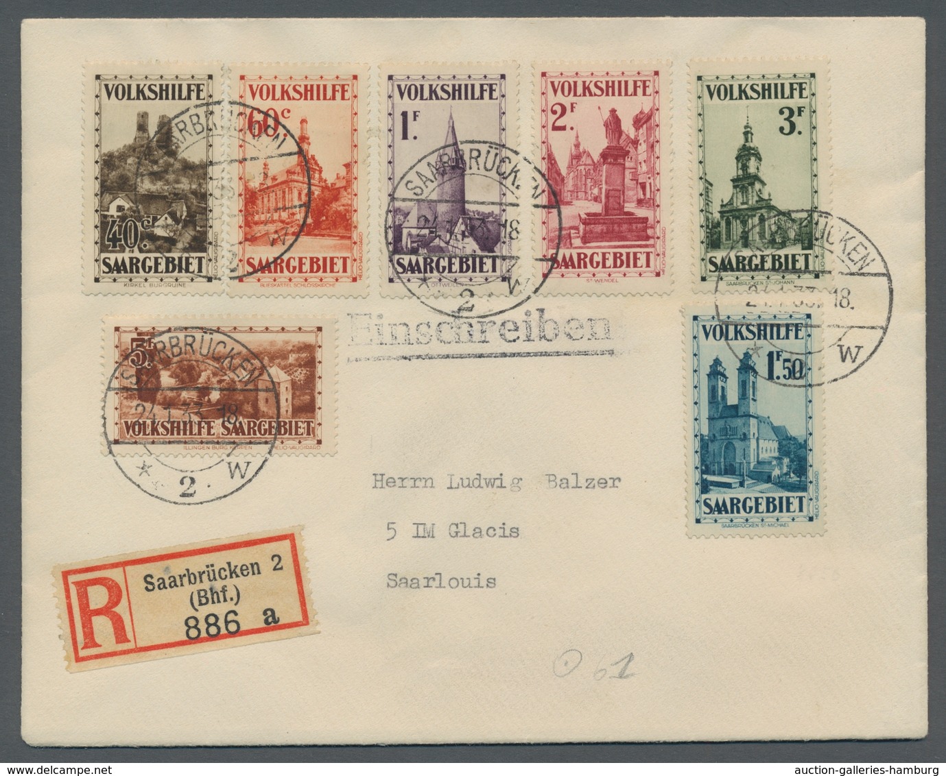 Deutsche Abstimmungsgebiete: Saargebiet: 1932, "Volkshilfe - Burgen & Kirchen" Komplett Auf Satz-R-B - Lettres & Documents