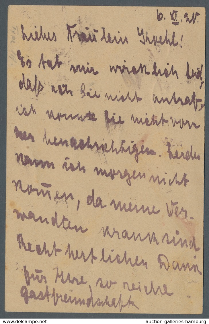 Deutsche Abstimmungsgebiete: Saargebiet - Ganzsachen: 1920, "15 Pfg. Braunlila Mit Aufdruck In Type - Entiers Postaux