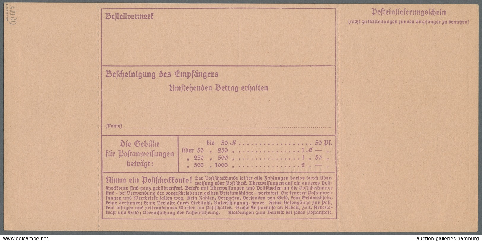 Deutsche Abstimmungsgebiete: Saargebiet - Ganzsachen: 1920/21, "50 Pfg. Germania/Saargebiet Mit Dopp - Postwaardestukken