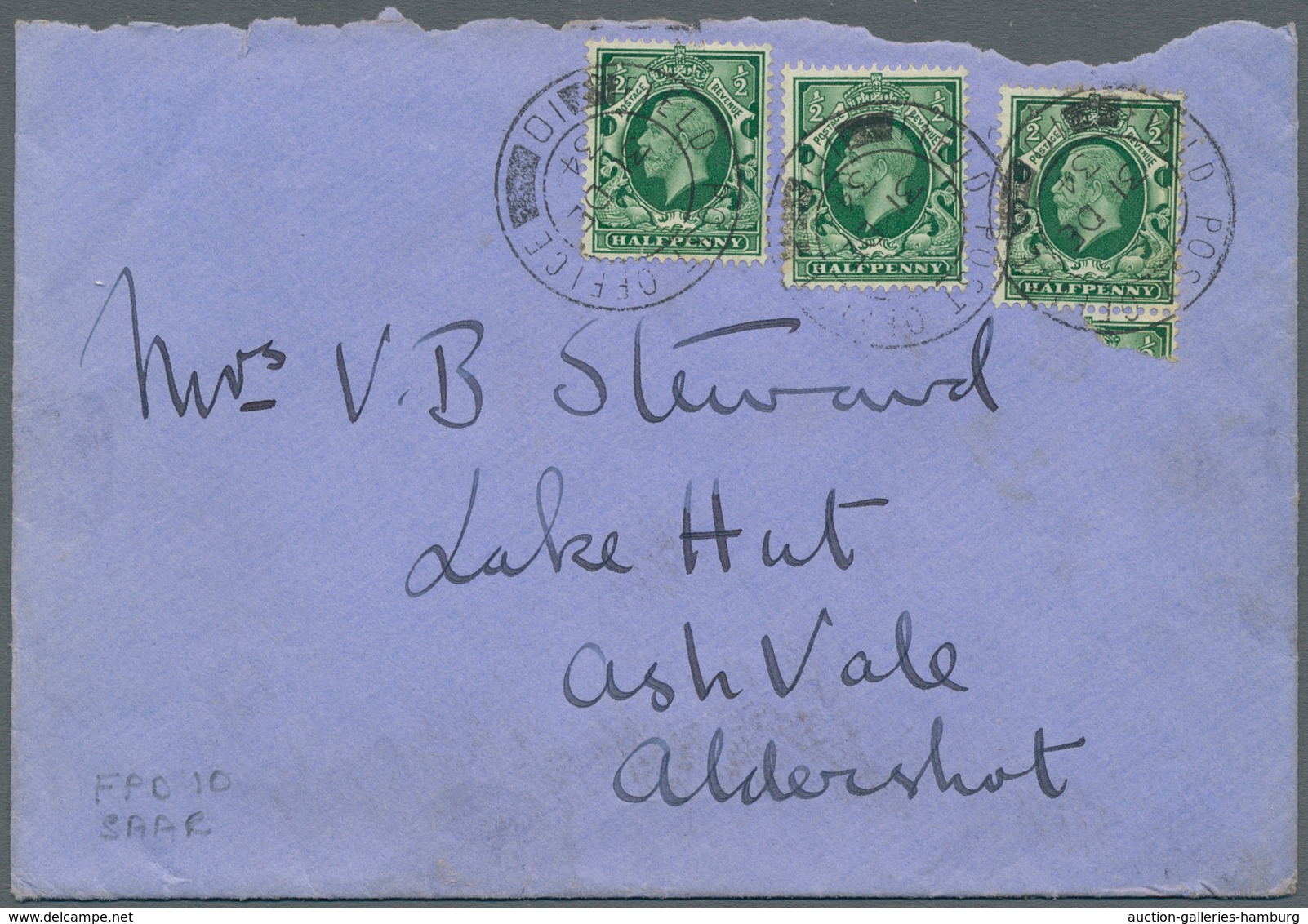 Deutsche Abstimmungsgebiete: Saargebiet - Feldpost: 1934, FIELD POST OFFICE 10, Stempel Der Britisch - Cartas & Documentos