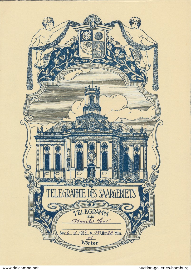 Deutsche Abstimmungsgebiete: Saargebiet - Besonderheiten: 1933, vier unterschiedliche gebrauchte Tel