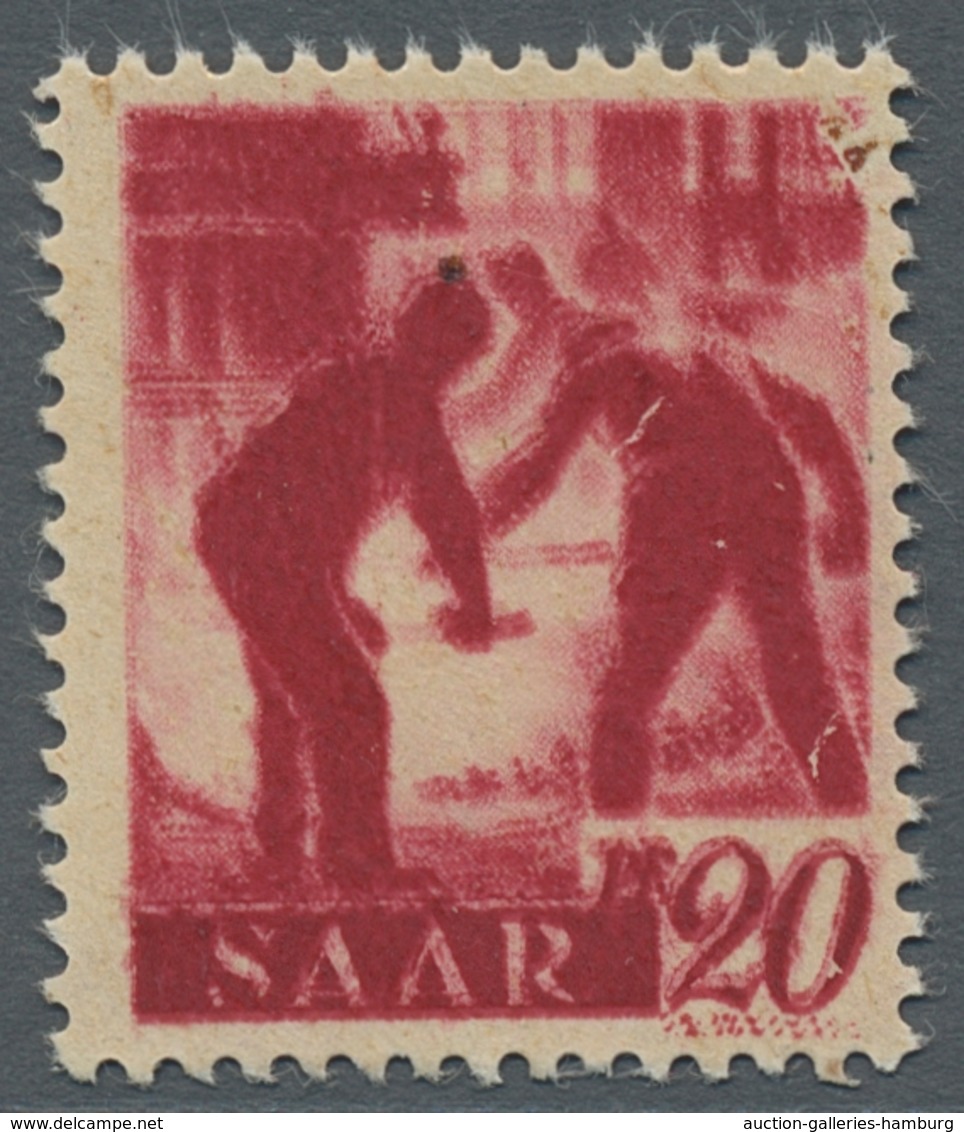 Saarland (1947/56): 1947, "20 Pfg. Saar I Mit Druck Auf Der Gummiseite", Postfrischer Wert Mit Zusät - Sonstige & Ohne Zuordnung