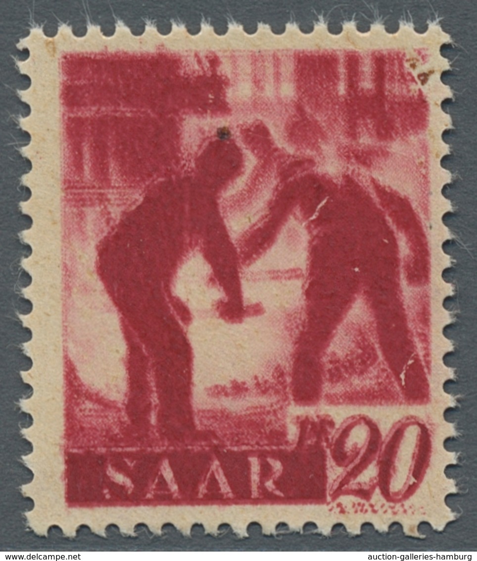 Saarland (1947/56): 1947, "20 Pfg. Saar I Mit Druck Auf Der Gummiseite", Postfrischer Wert Mit Zusät - Andere & Zonder Classificatie