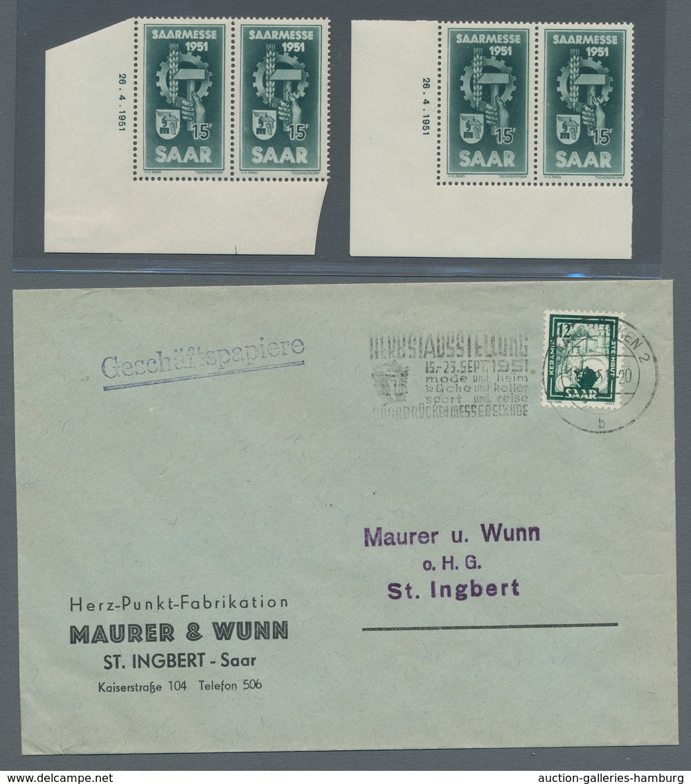 Saarland (1947/56): 1948-51, Kleine Zusammenstellung Meist Typen, PLF/Druckzufälligkeiten, Insgesamt - Sonstige & Ohne Zuordnung