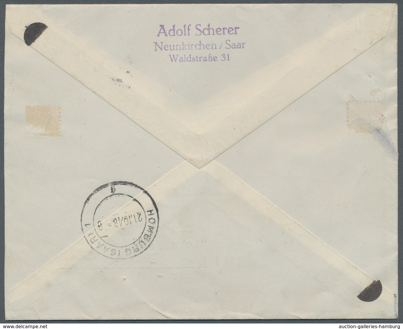 Saarland (1947/56): 1948, "Hochwasser-Blockpaar" Auf Zwei R-Briefen In Guter/sehr Guter Erhaltung. B - Autres & Non Classés