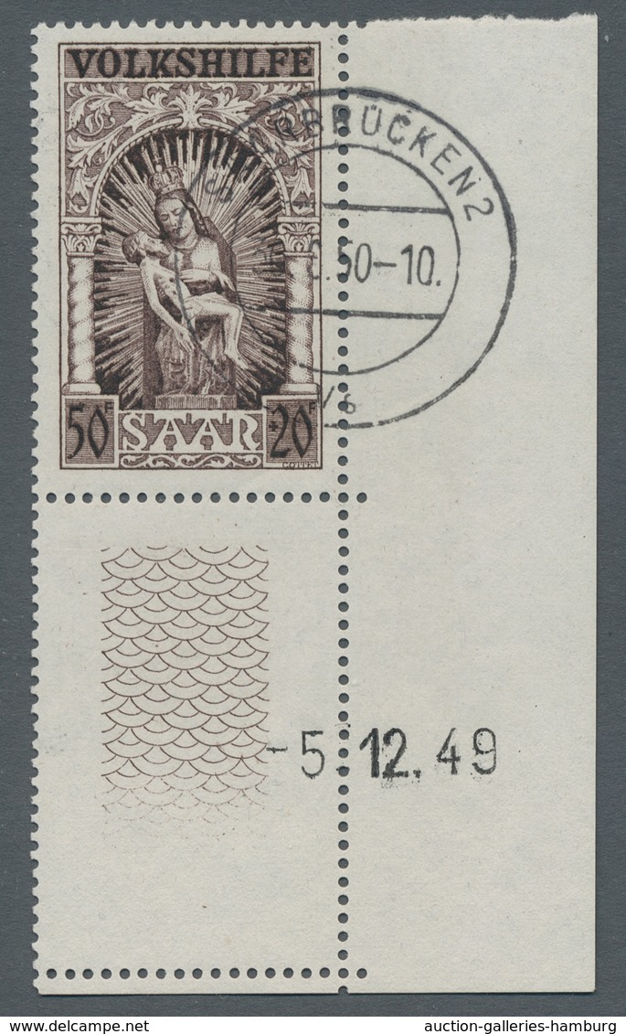 Saarland (1947/56): 1949, "Volkshilfe Mit Druckdatum", Der Komplette Satz Einheitlich Aus Der Rechte - Autres & Non Classés