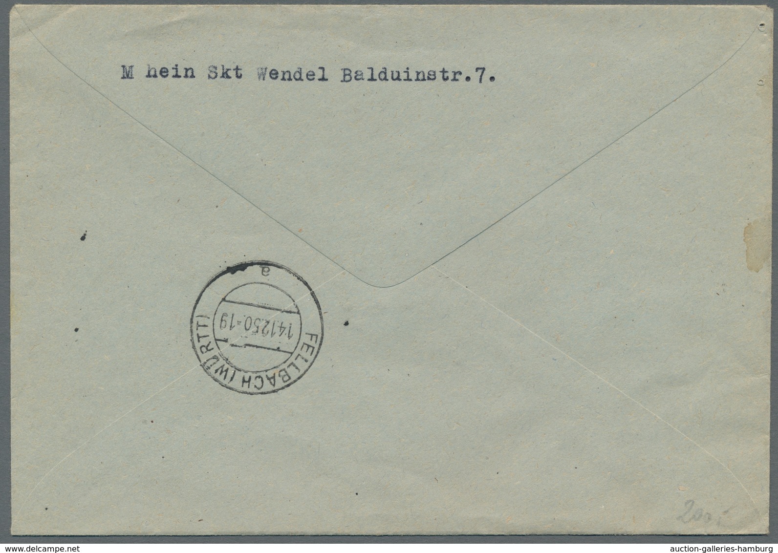 Saarland (1947/56): 1950, Volkshilfe 12+3 Und 50+20 Franc Als Saubere Mischfachfrankatur Auf Portori - Otros & Sin Clasificación