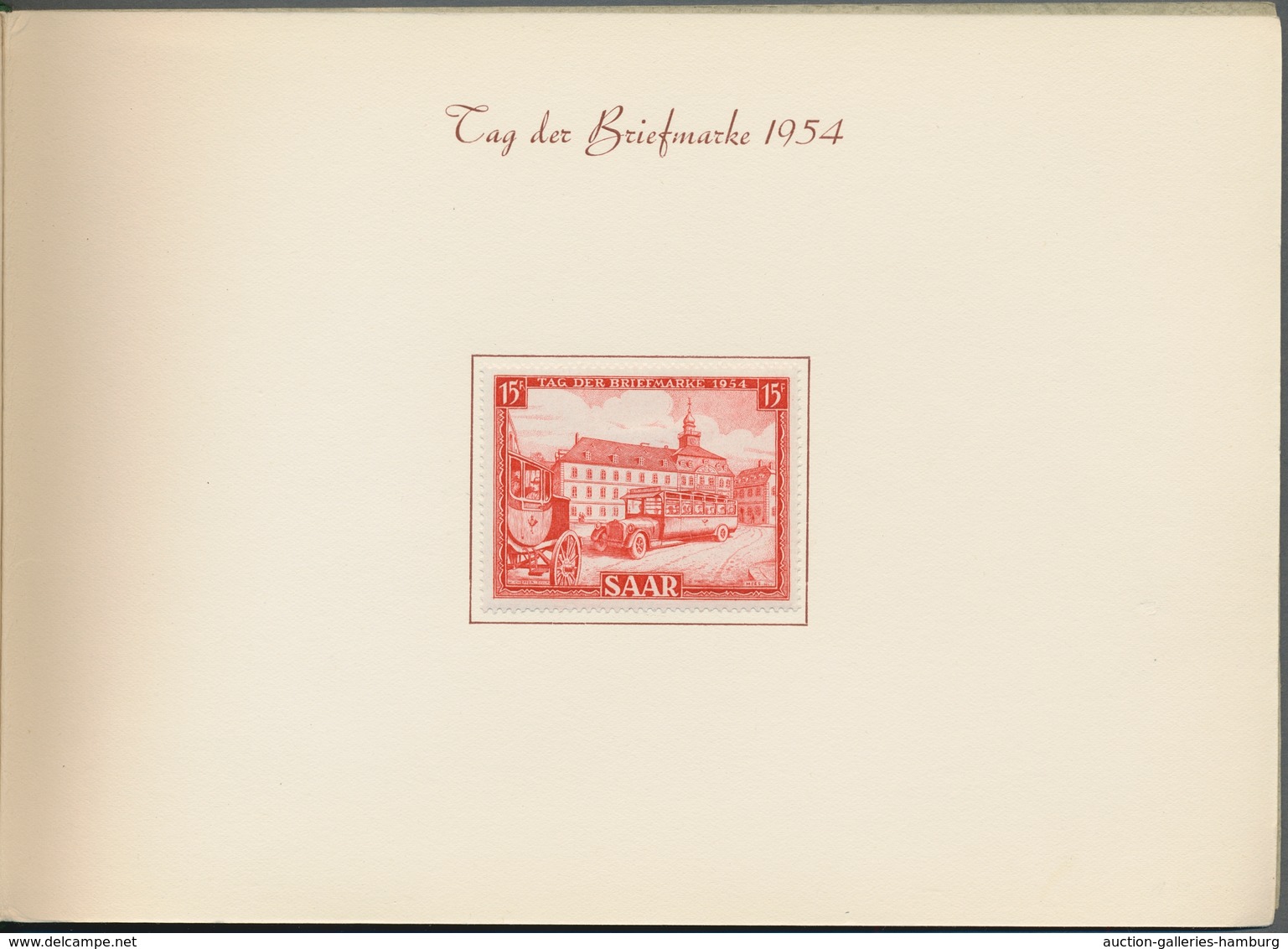 Saarland (1947/56): 1952-54, offizielles Geschenkheft mit Kordellbindung und insgesamt 22 ungebrauch