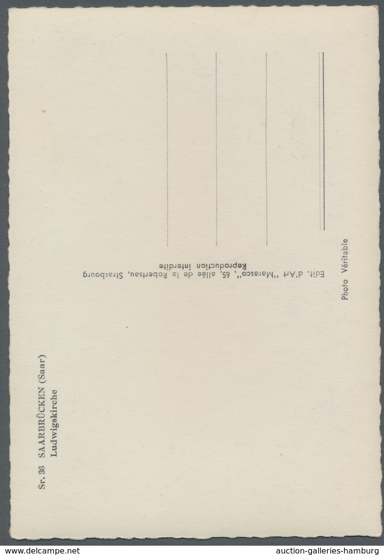 Saarland (1947/56): 1952, "500 Fr. Saar V" Auf Color-AK "Ludwigskirche" Als Maximumkarte Mit SAARBRÜ - Otros & Sin Clasificación