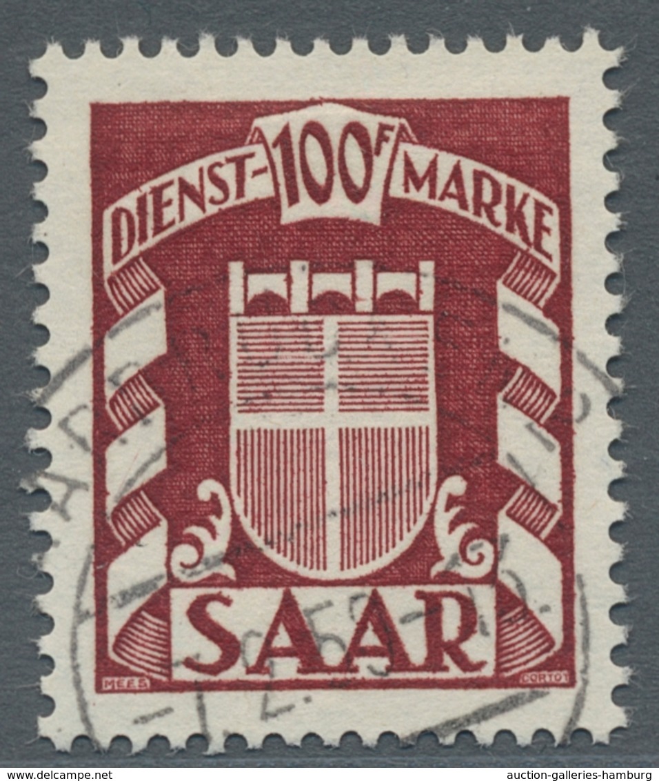 Saarland (1947/56) - Dienstmarken: 1949, "10 C. Bis 100 Fr. Wappen", Sauber Gestempelter Satz In Tad - Sonstige & Ohne Zuordnung