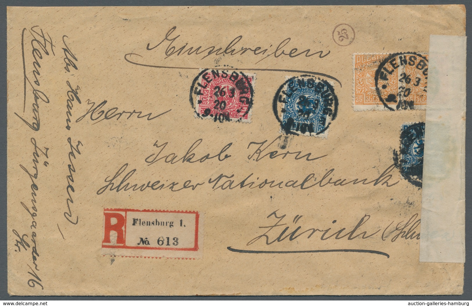Deutsche Abstimmungsgebiete: Schleswig: 1920, Wappenausgabe 10, 20 (2) Und 25 Pfennig (Paar) Als Att - Other & Unclassified