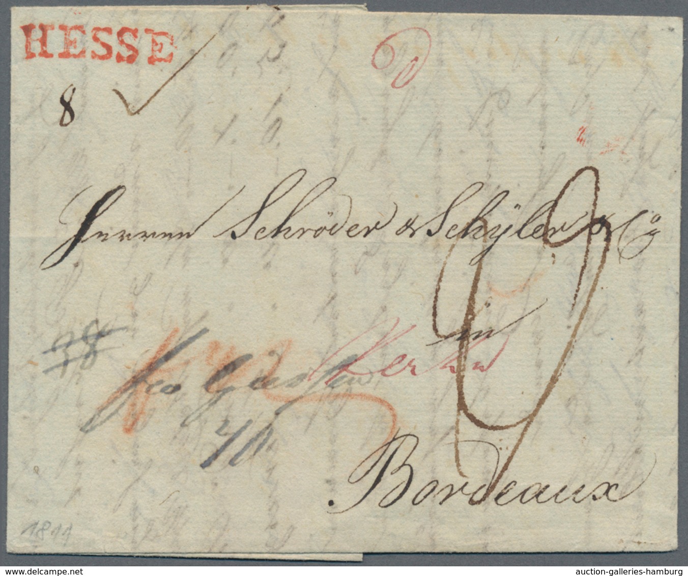 Danzig: 1811, Brief Geschrieben In DANZIG Nach Bordeaux Mit Handschriftlichem Vermerk "fco Giessen" - Sonstige & Ohne Zuordnung